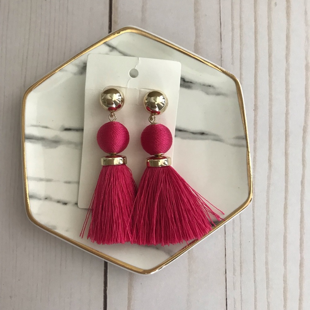 Banana Republic Pink Tassel Earrings. NWT
